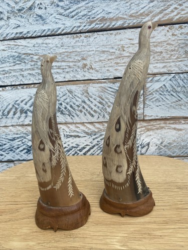 Carved peacocks water buffalo - carved,
