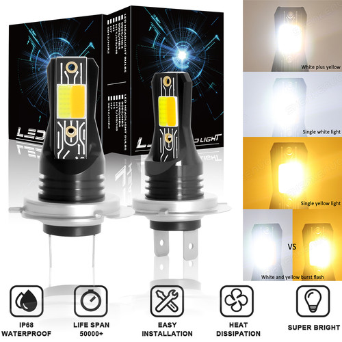 2pc 3000k 6000k led - h7,