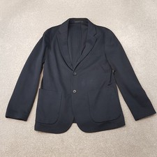 Uniqlo Mens Jacket Small Blue Navy Blazer Unstructured Lightweight Summer