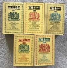 1965 - 1969 Wisdens, HBs & DJs (Set of 5)-- Poor