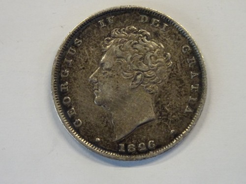1826 silver shilling george - silver,