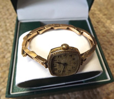 ROLEX WATCH 9ct Gold Case, 9ct Strap, Hand Wind, Working, Weight 21 Grams, Boxed