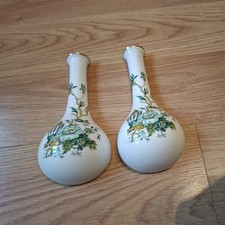    Pair of Crown Staffordshire Kowloon Bud Vases 15 cm Fine Bone China  