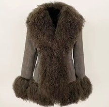 Women Mongolian Sheep Fur Coat