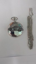 Volvo PV544 ref281 emblem on polished silver case pocket watch