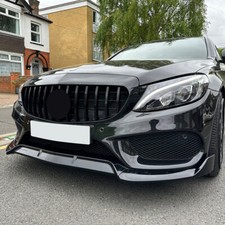 FOR MERCEDES C CLASS W205 C205 AMG 2014-18 GLOSS BLACK FRONT BUMPER SPLITTER LIP