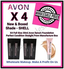 X4 Avon Serum Foundation SPF 30 Radiant Finish Wholesale Shade Shell New In Box