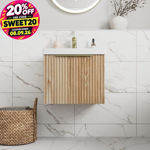 Fluted 500mm bathroom vanity - bathroom,