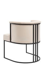 (ID:37217-37218) Set of 2 Aria Dining Chairs   J-2152 - Chalk - Black Frame