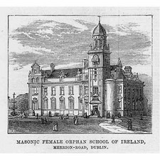 IRELAND Masonic Female Orphan School Merrion Road Dublin - Antique Print 1883