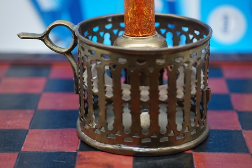 Antique candle holder - candle,