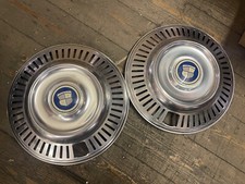 2x 14" 1960's Aluminium Styla Wheel Trim Cover Hub Cap Caravan Clip On