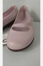 New Ladies CROCS Size 3  Burgundy + Cotton Candy Pink Mary Jane Style