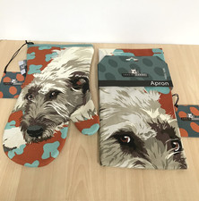 Irish Wolfhound Oven Glove & Apron Set Cute Dog Design by Leslie Gerry NEW