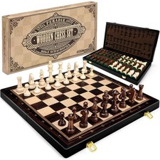 Peradix Wooden Chess Set, 19"