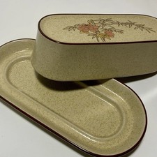 Butter Dish Stoneware Vintage
