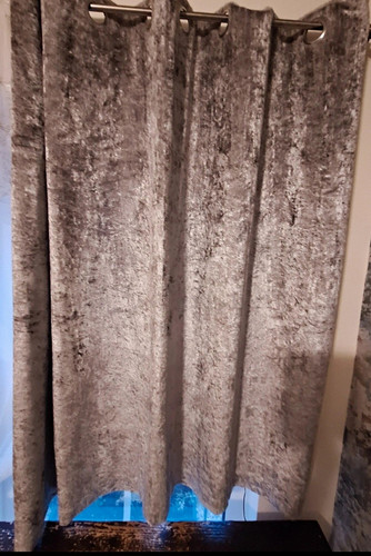 Velvet eyelet curtain panel - eyelet,