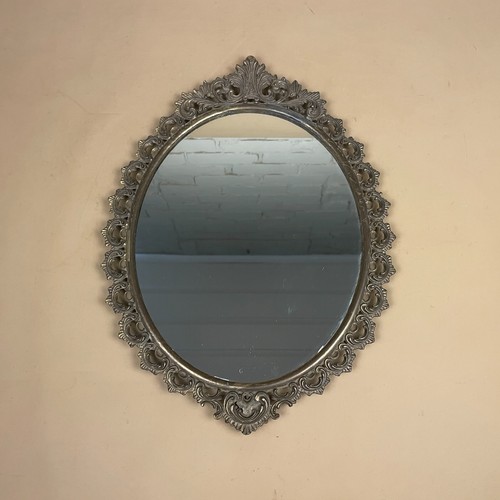 Gold oval mirror - oval, vintage