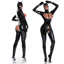 Women Open Crotch Jumpsuit PVC