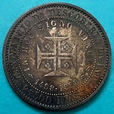 Portugal, 1898, Silver 500 Reis Coin (Heavily Toned)