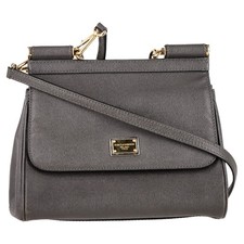 Dolce & Gabbana Medium Sicily Handbag in Grey Leather