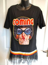 SIZE 12-14 FANTASTIC UNUSUAL NET TRIMMED TOP 30" LONG BNWOT