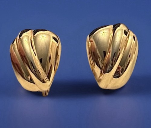 Vtg monet goldtone ribbed - monet,