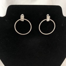 Ladies Silver Tone Hoops