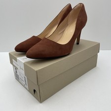 Clarks Laina Rae Brown Suede Court Shoes Cushion High Heels UK Size 5 EU 38  L13