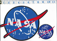 Rare Giant NASA & Small Logo Patch Iron-On Sew-On Embroidered Biker Jacket Back