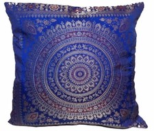 Indian patchwork mandala sari ethnic silk Banarsi cushion covers mandala 16"x16"