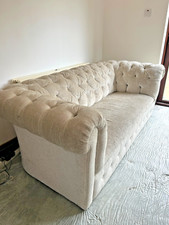 A FANTASTIC  VINTAGE 1960S recovered THREE SEATER CHESTERFIELD SOFA