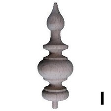 WOODEN FINIAL I Height 98mm Width 38mm excl dowel