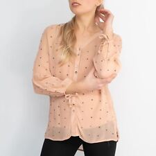 Phase Eight Top Pink Womens Blouse Coray Stud Blush Lightweight Button Evening