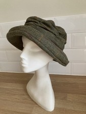 LADIES TWEED CLOCHE HAT GREEN