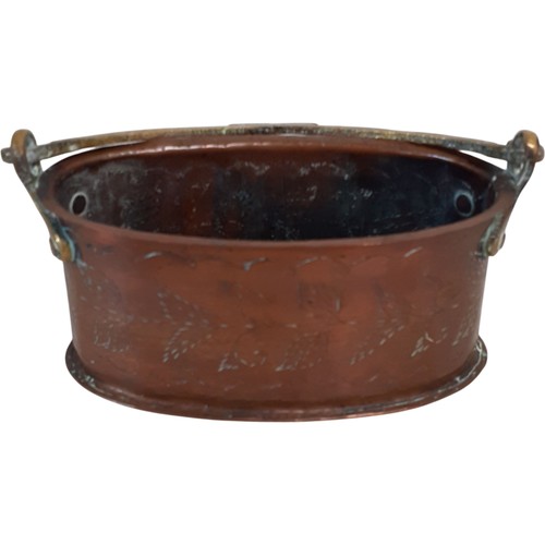 Vintage copper planter oval - copper,