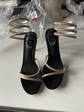 Rene Caovilla Gold Ankle Wrap Sandals