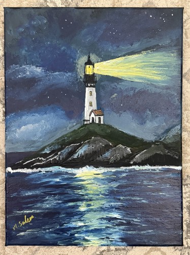 Original lighthouse painting - original,