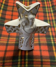 Vintage Religious Cross Baby Jesus Mary Joseph Christmas Tea Light Candle Decor