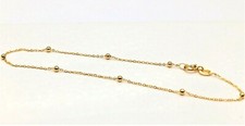 9ct gold bracelet 7 inch flat trace bead ball chain 9 carat gold new box