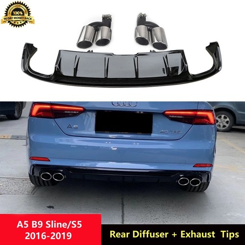 Rear diffuser gloss black - rear,