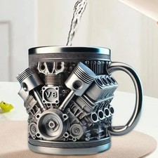 Personalized Stainless Steel Mug, V8 Resin Engines Cup 15oz Funny Coffee Cups UK