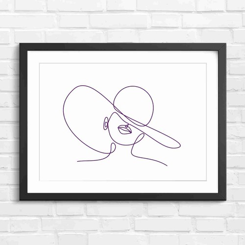 Minimalist line art woman face - minimalist,