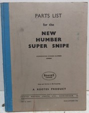 Rootes Parts List for the New
