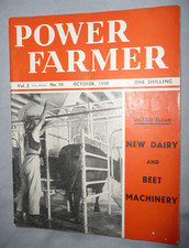 Power Farmer Magazine October 1948 - Wear & Tear But A Good Read & Super Adverts