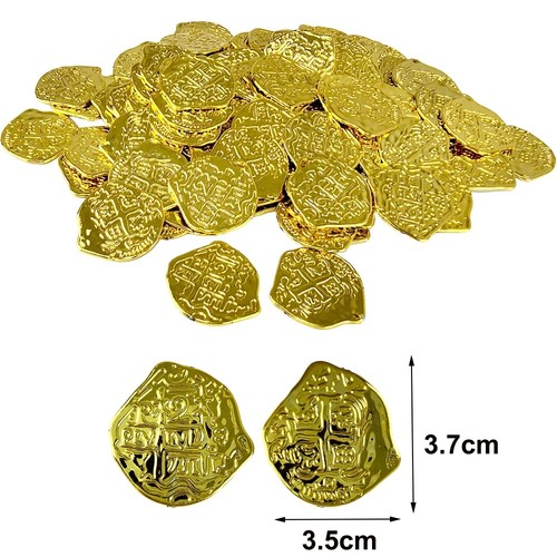 100 pcs gold coins pirate - gold,