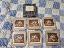 Pack of 6 Cloverleaf Traditional Coasters With Box - Roses Flowers Design