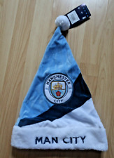 MANCHESTER CITY CHRISTMAS  SANTA BLUE WHITE HAT  - BRAND NEW