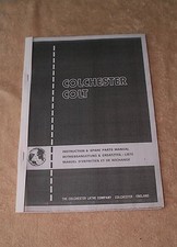 Colchester Colt  Lathe Instruction & Spare Parts Manual