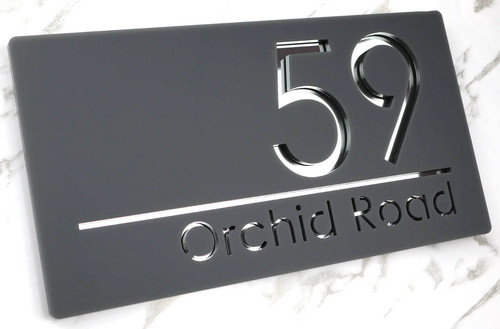 Door sign house numbers laser - door,